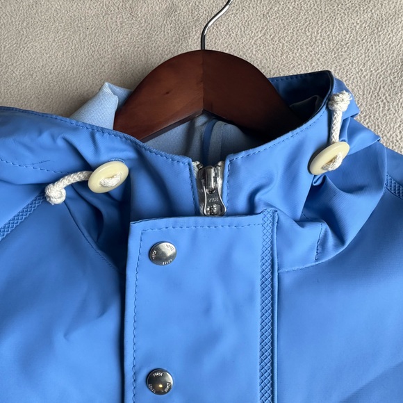 Norse Projects Anker Rain Jacket Hooded Zip/Button Blue Raincoat NWT MEN SIZE M - Picture 2 of 8